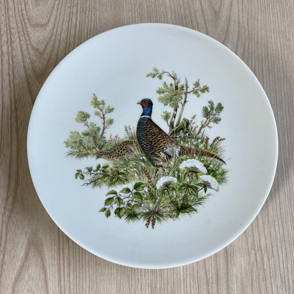 VTG Schumann Arzberg Bavaria Bird Plates Set of 2 E&R Golden Crown 7.5" Germany - Picture 2 of 5